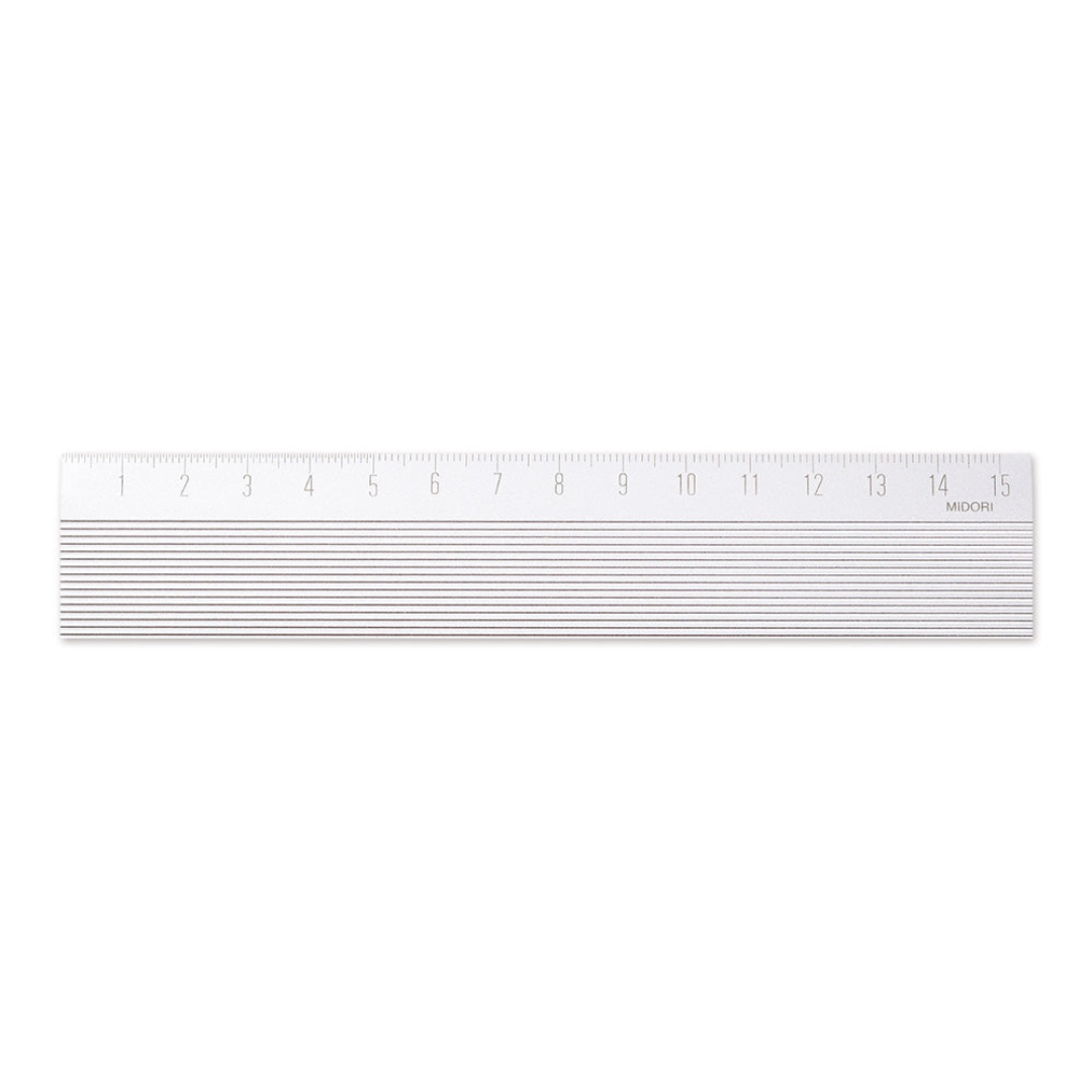 Midori Non Slip Aluminum Ruler - 15 cm - Silver