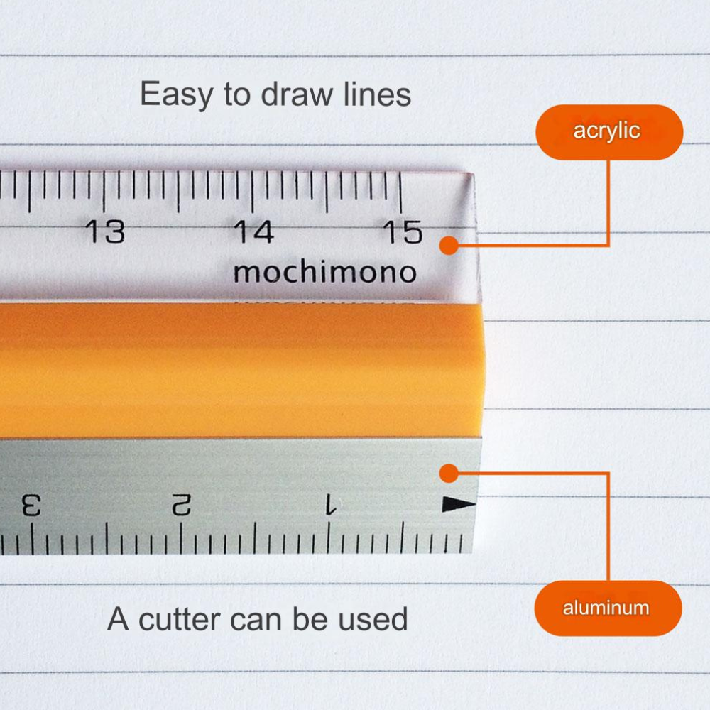 Plumnet Mochimono 15 Cms Ruler - Orange