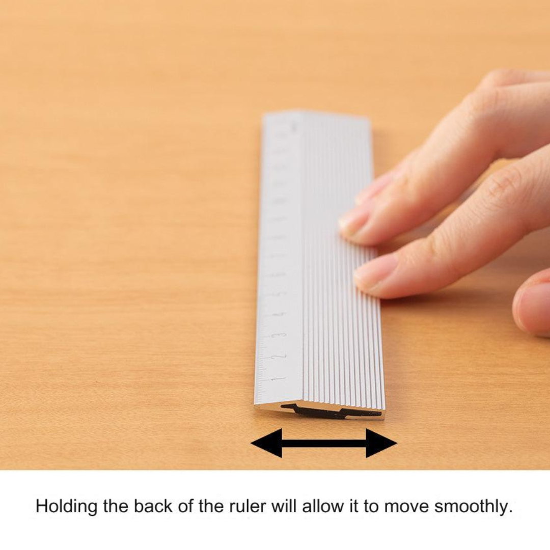 Midori Non Slip Aluminum Ruler - 15 cm - Silver