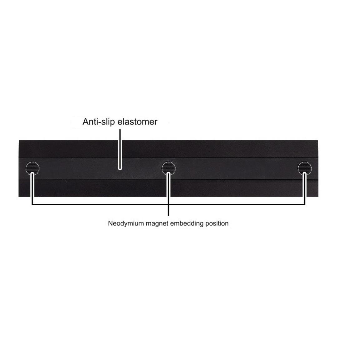 Midori Non Slip Aluminum Ruler - 15 cm - Black