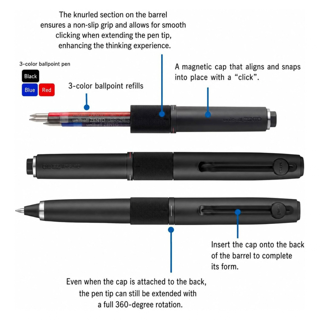 Uniball Zento Signature 3C Ballpoint Pen - 0.38 mm