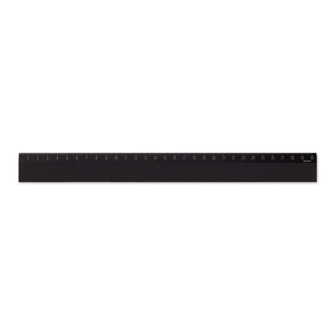 Midori Non Slip Aluminum Ruler - 30 cm - Black