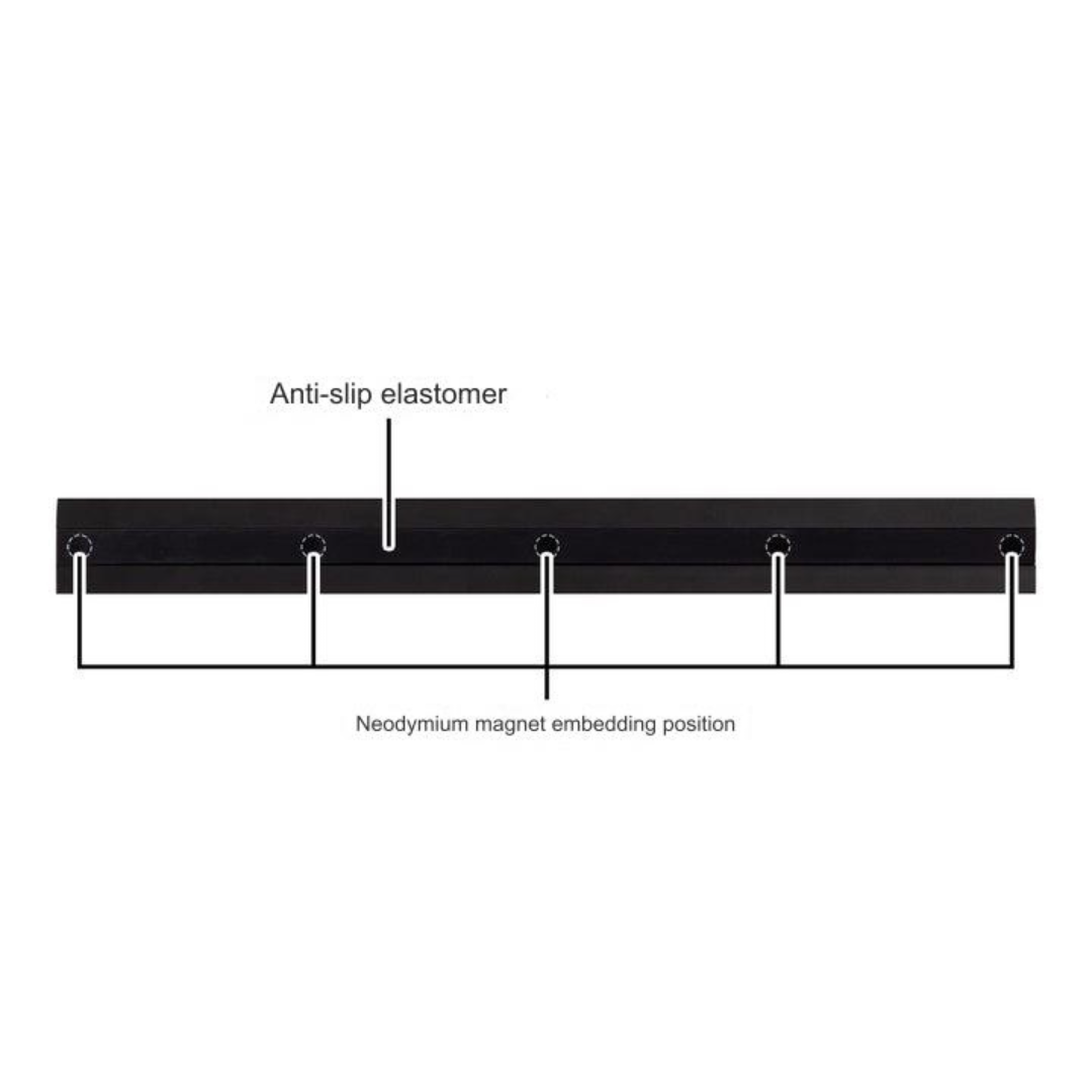 Midori Non Slip Aluminum Ruler - 30 cm - Black