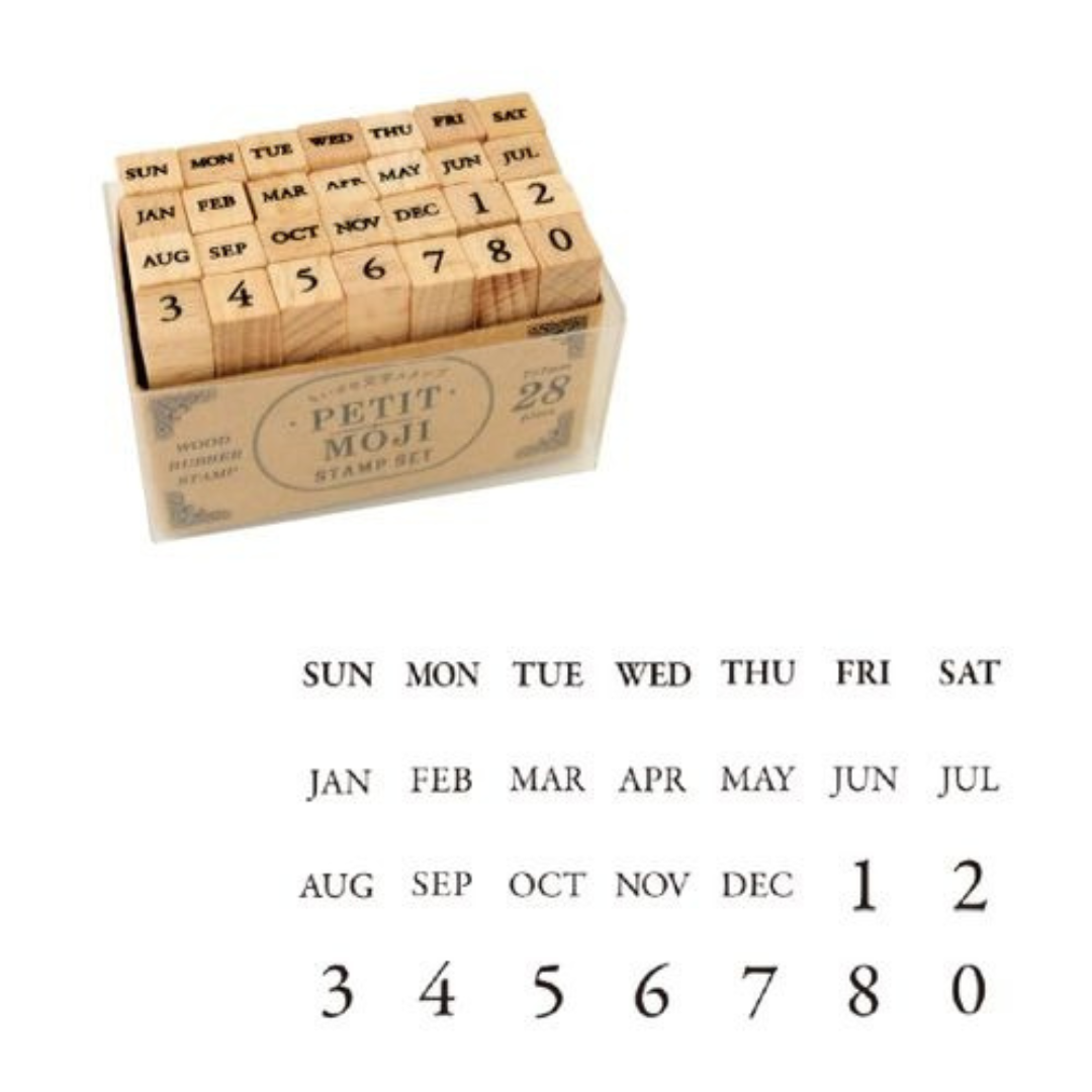 Kodomono Kao Stamp - Days of the Week, Months and Numbers - Large