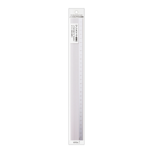 Midori Non Slip Aluminum Ruler - 30 cm - Silver