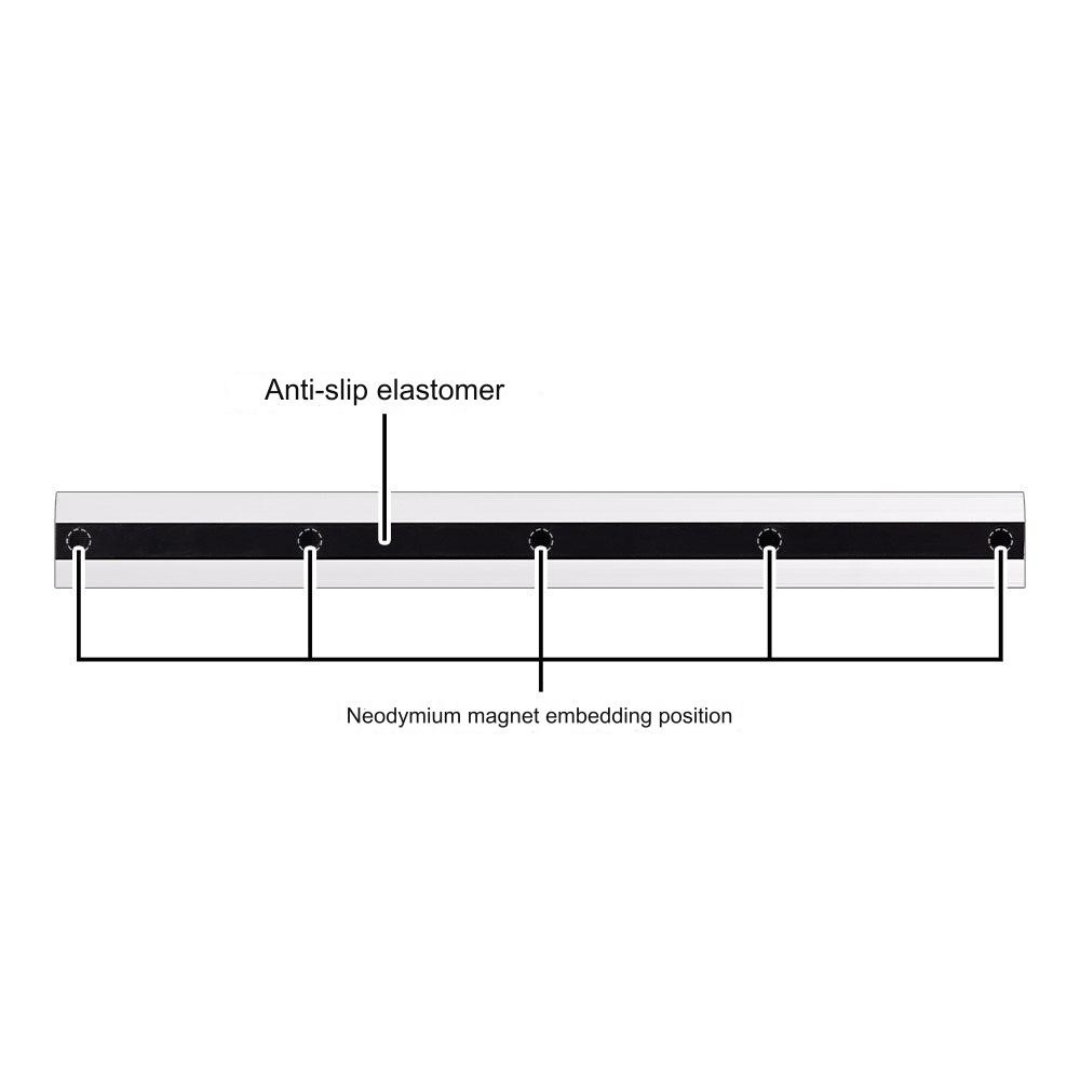 Midori Non Slip Aluminum Ruler - 30 cm - Silver