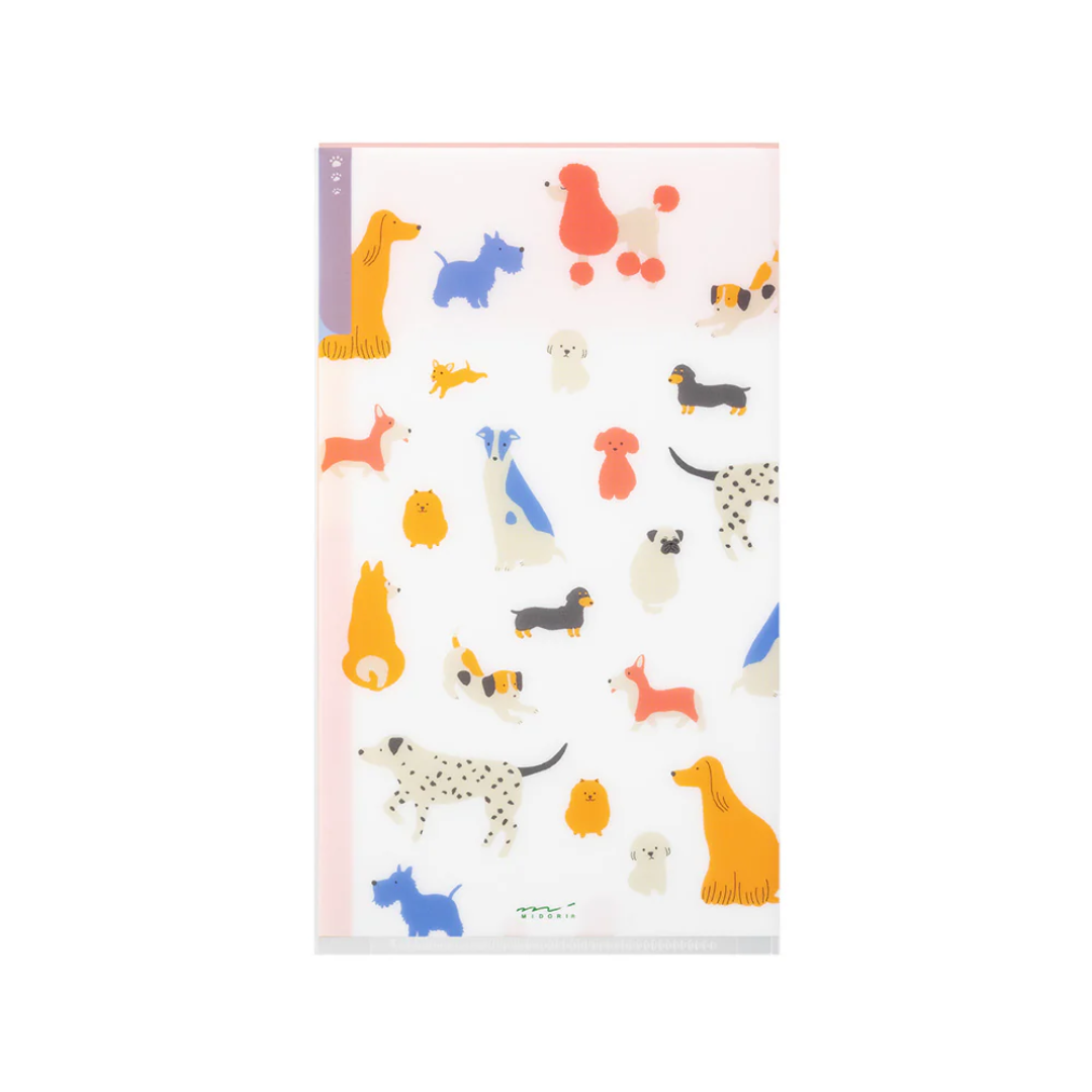 Midori 3 Pockets Clear Folder A5 Slim with Flap - Dog