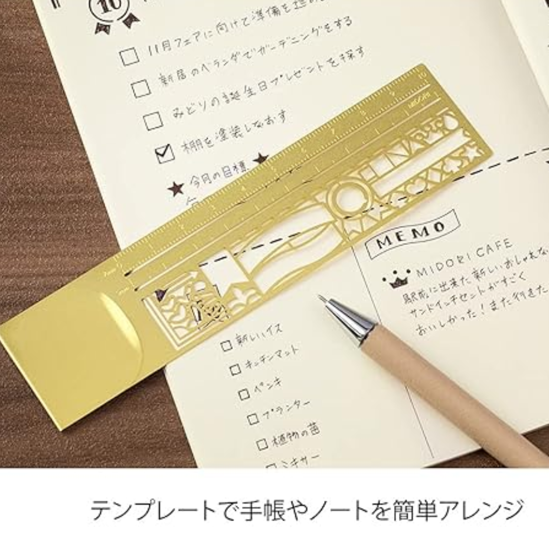 Midori Clip Ruler - Decorative Pattern A