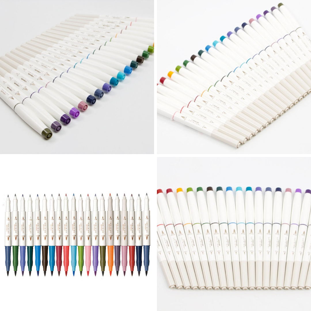 Sailor Shikiori Double-Sided Brush Pen - 5 Color Set