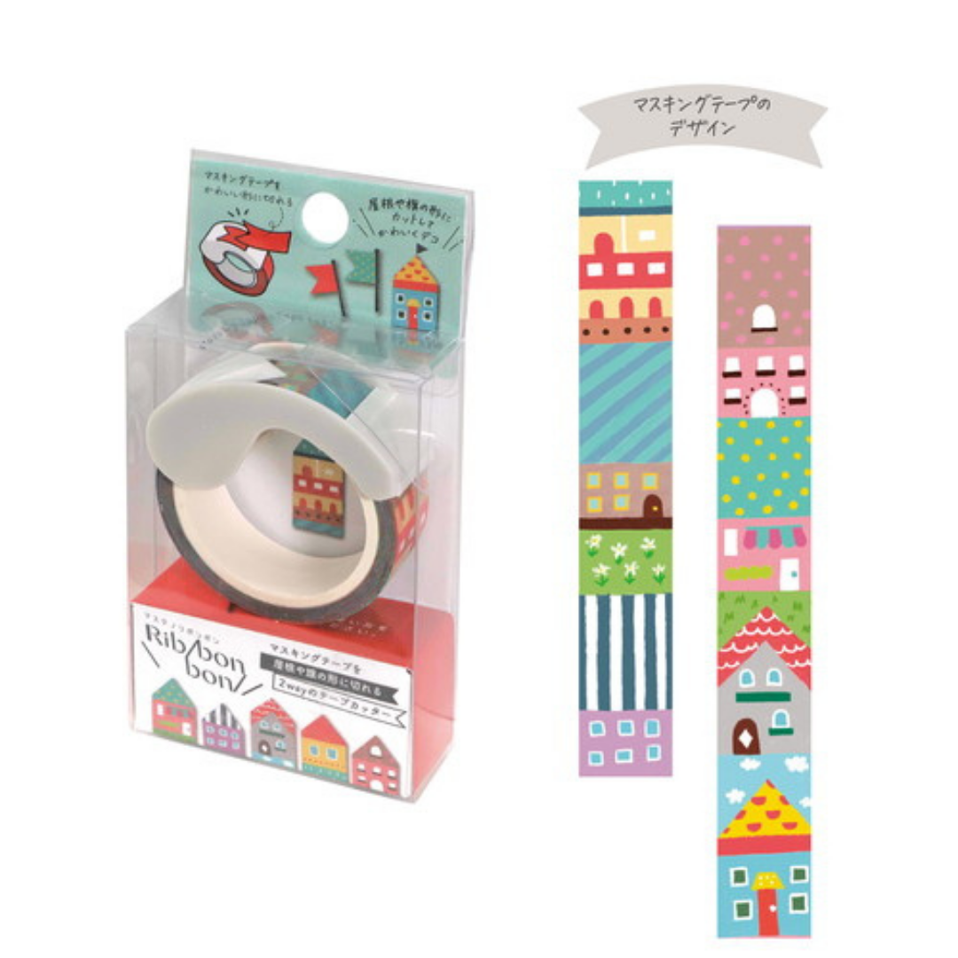 Kutsuwa Ribbon Bon Washi Tape Cutter with Tape