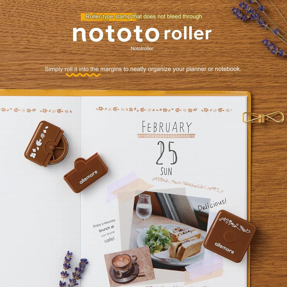 Shachihata Allemore Nototo Roller Stamps - Cat - Black Ink