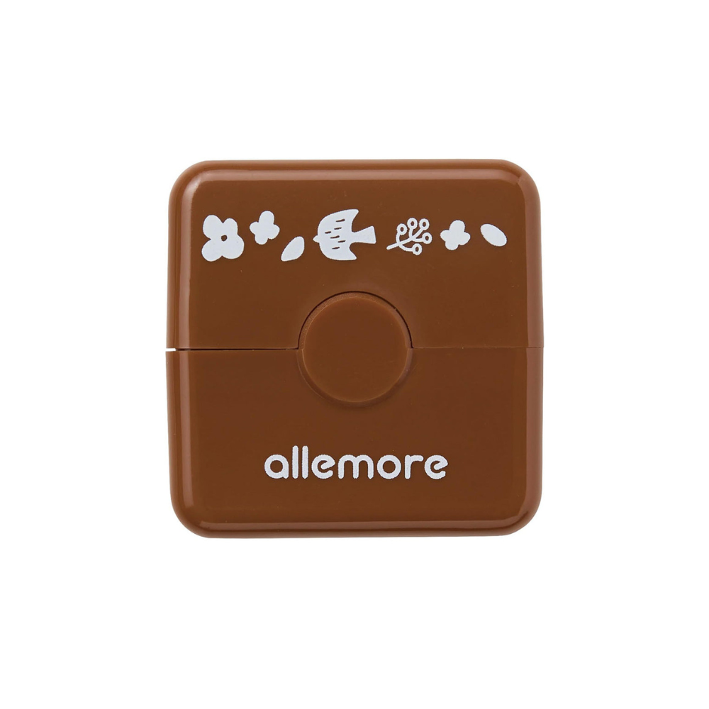 Shachihata Allemore Nototo Roller Stamps - Flower and Bird - Brown Ink