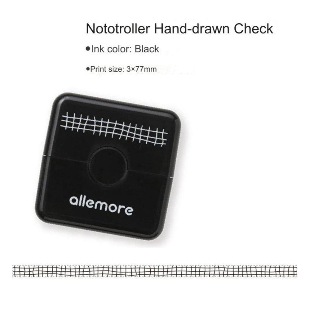 Shachihata Allemore Nototo Roller Stamps - Organic Grid - Black Ink