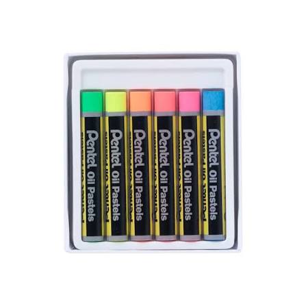 Pentel India Oil Pastel Fluorescent 6 Colour Set