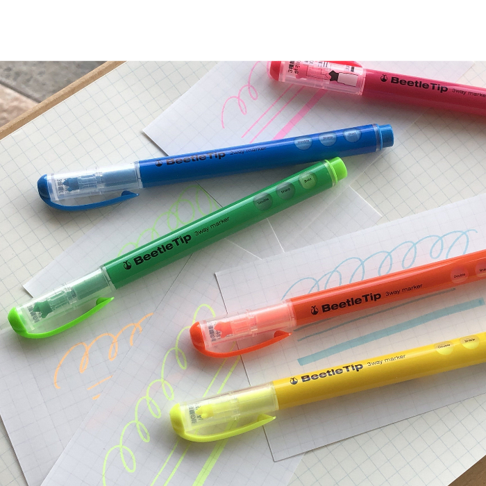Kokuyo Beetle Tip 3way Highlighter Pen