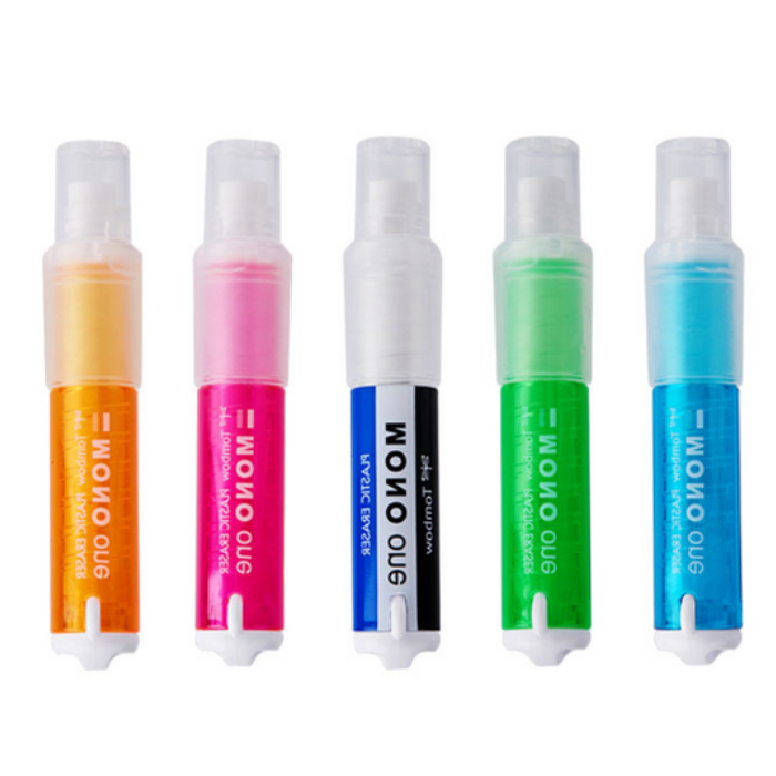 Tombow Mono One Portamina Ricaricabile Blu Trasparente, Con Gomma A Punta Fine E Meccanismo A Rotazione