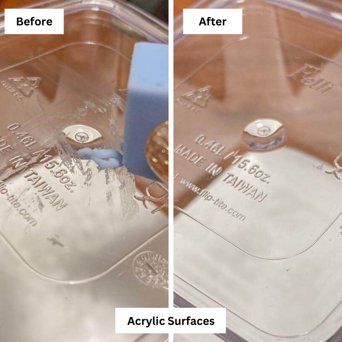 Eraser to remove sticky glue residue surfaces