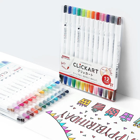 Zebra Clickart (Click Sketch Pens) - 12 Color Set